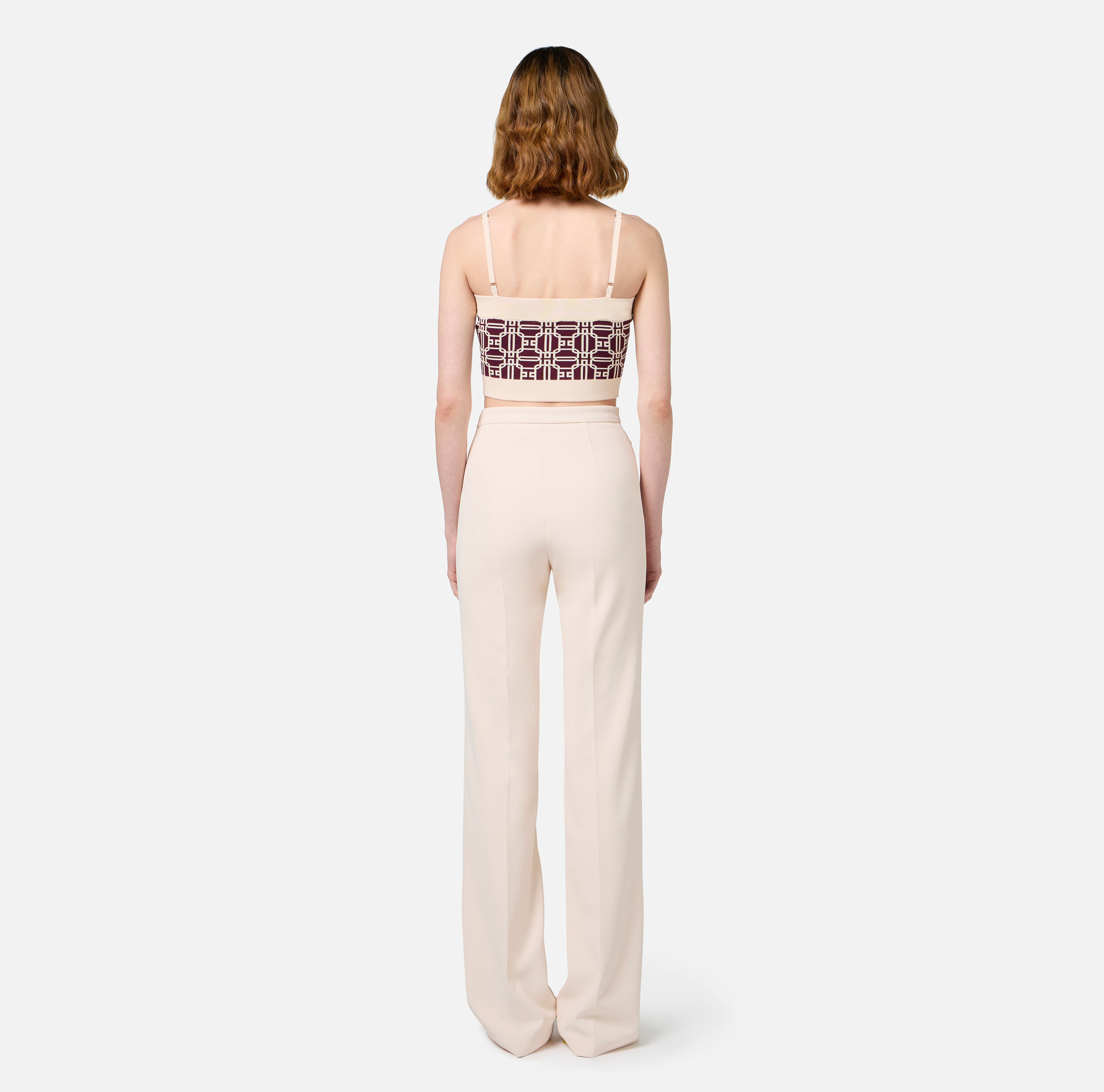 Top con logotipo en misto viscosa jacquard - Elisabetta Franchi