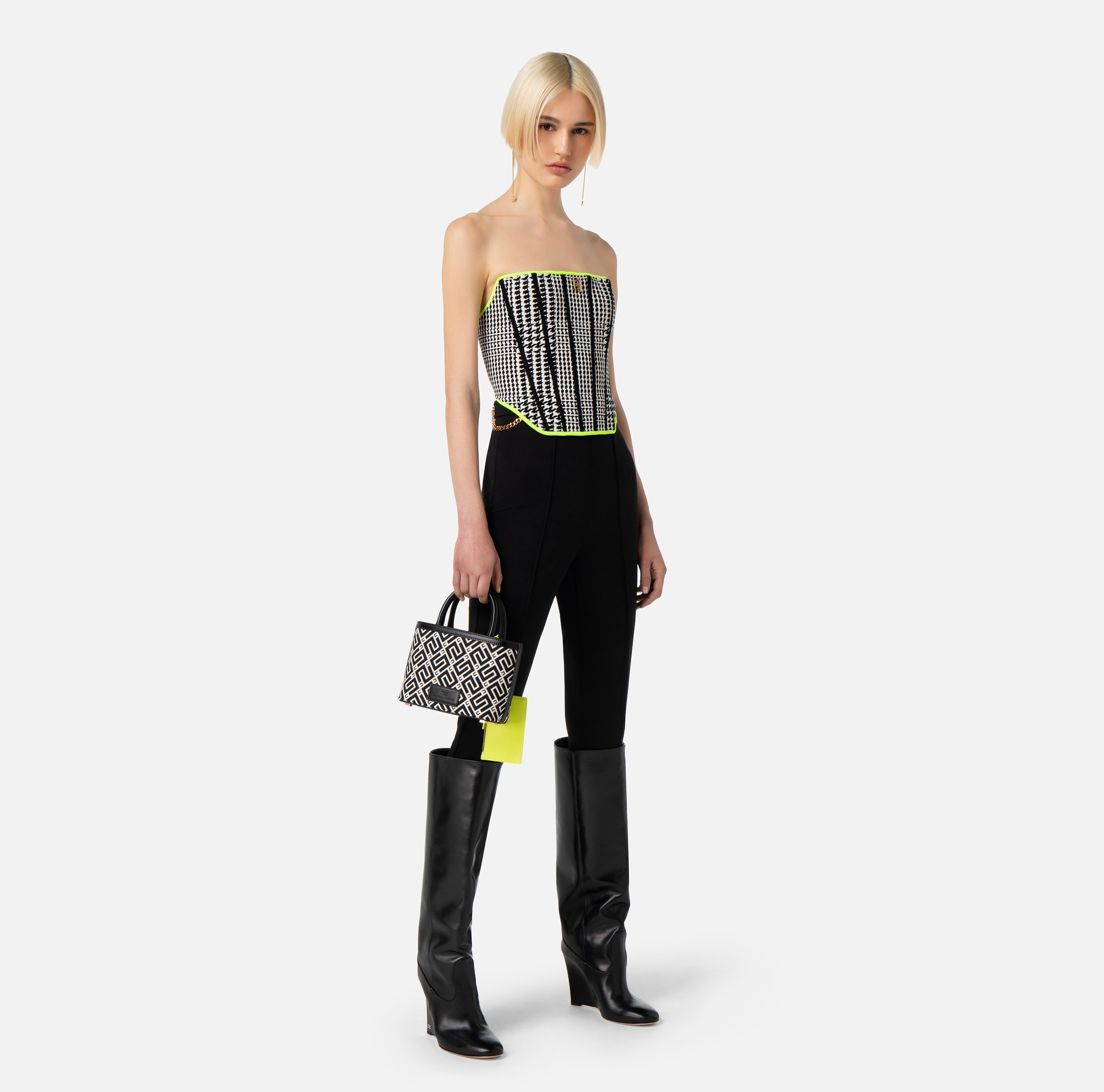 Bustier top with logo plaque - Elisabetta Franchi