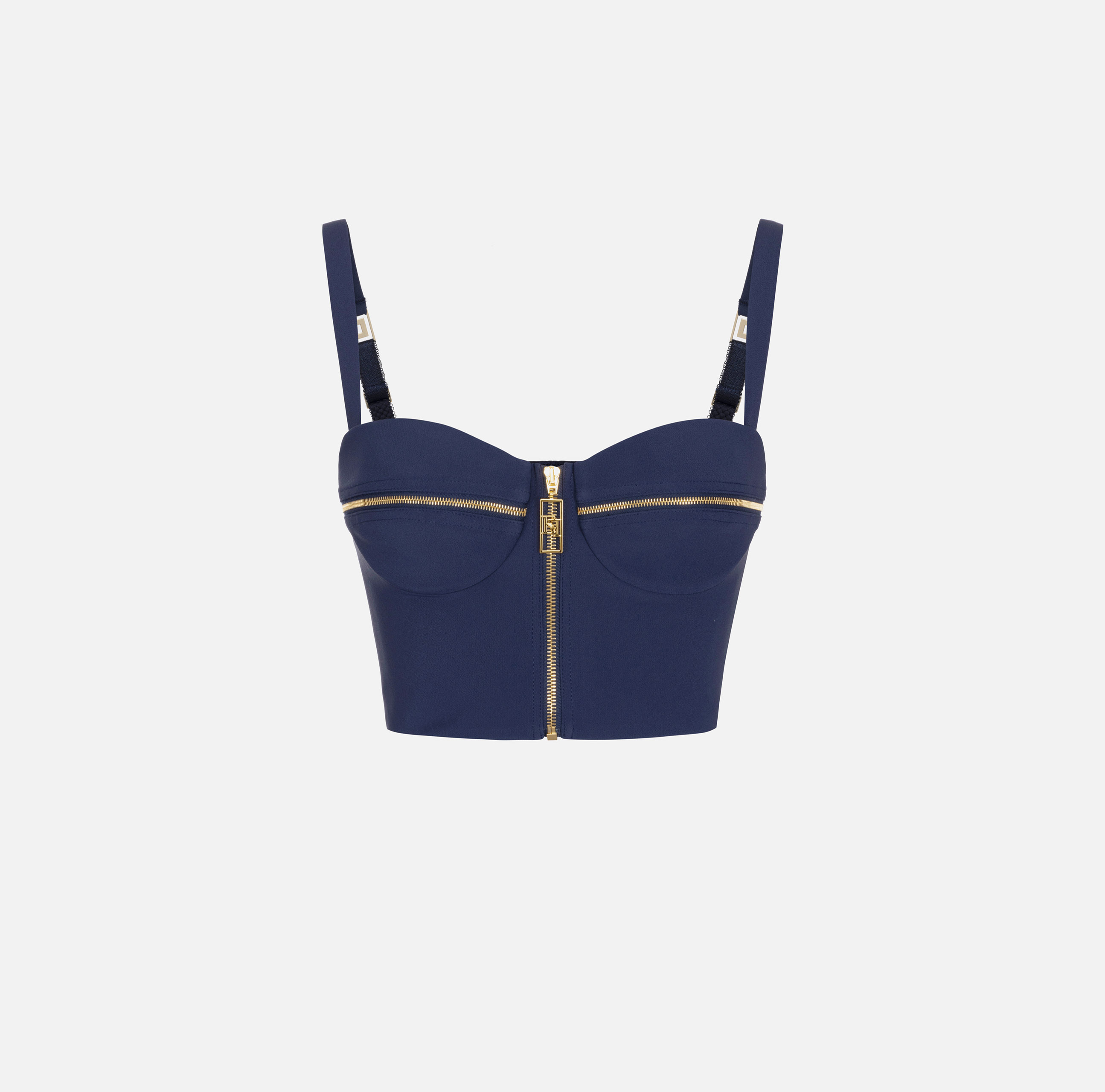 Top balconnet en double crêpe avec motif zippé - Elisabetta Franchi