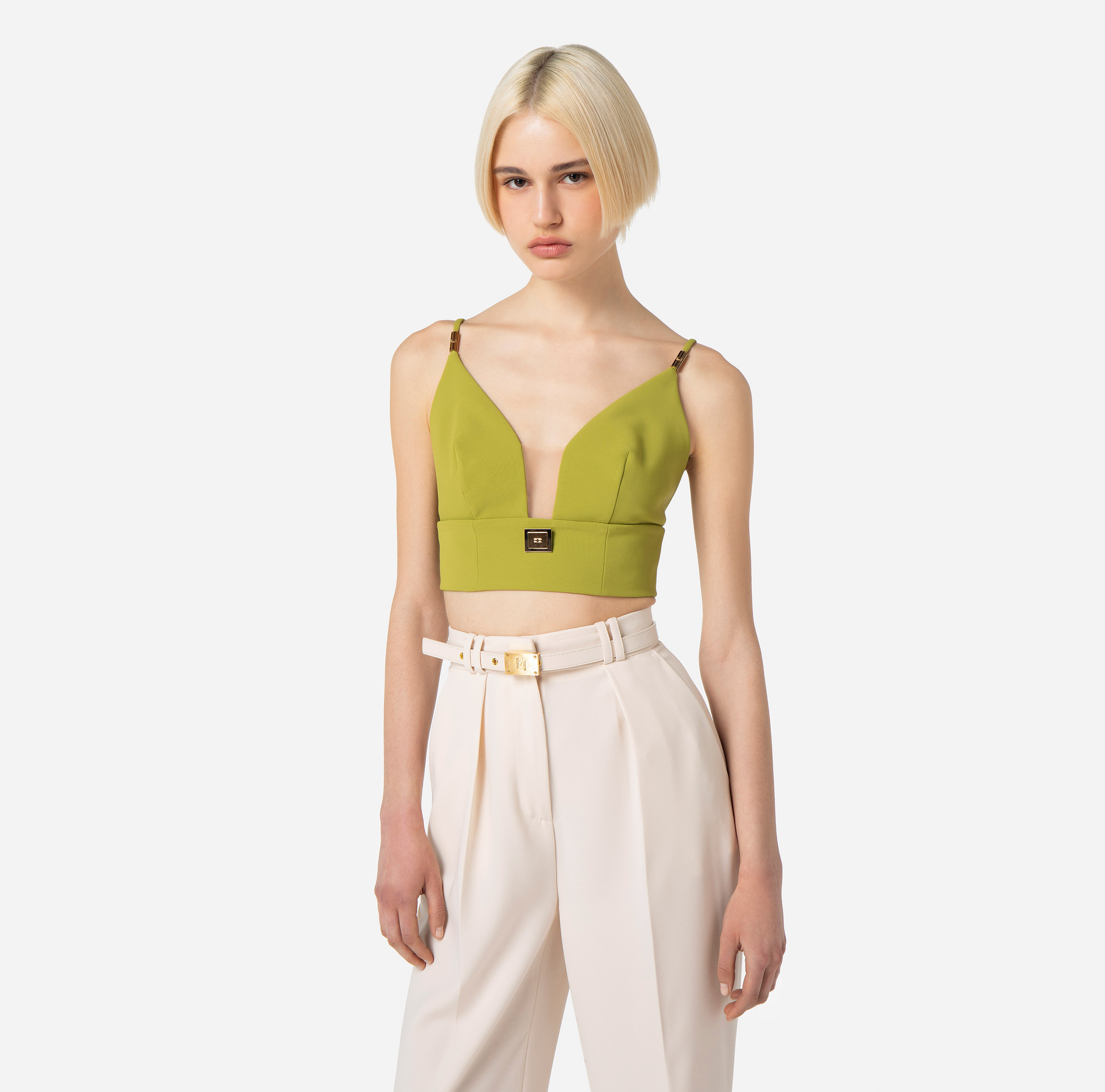 Top in crêpe fabric with cups - Elisabetta Franchi