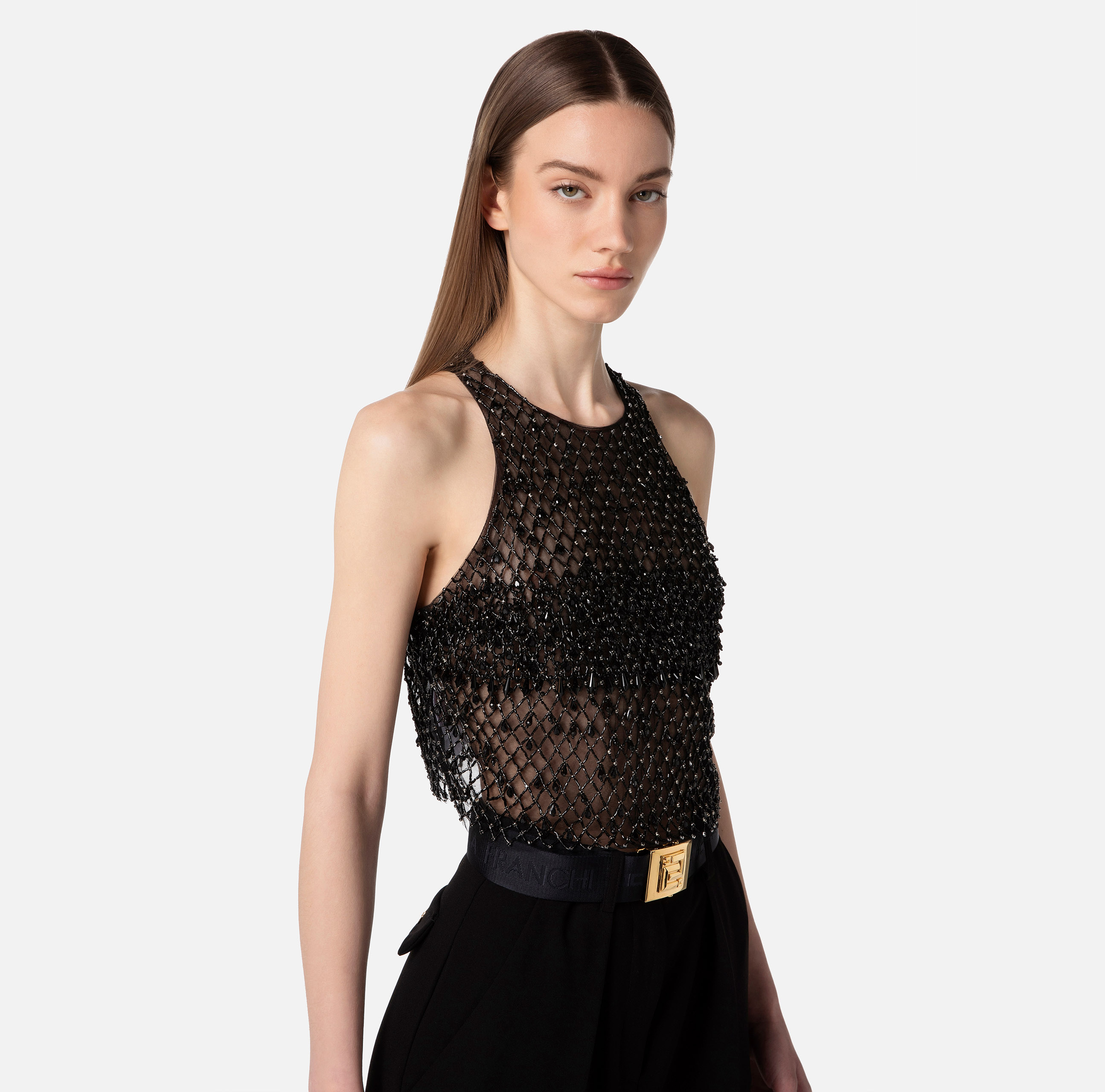 Top in embroidered tulle - Elisabetta Franchi