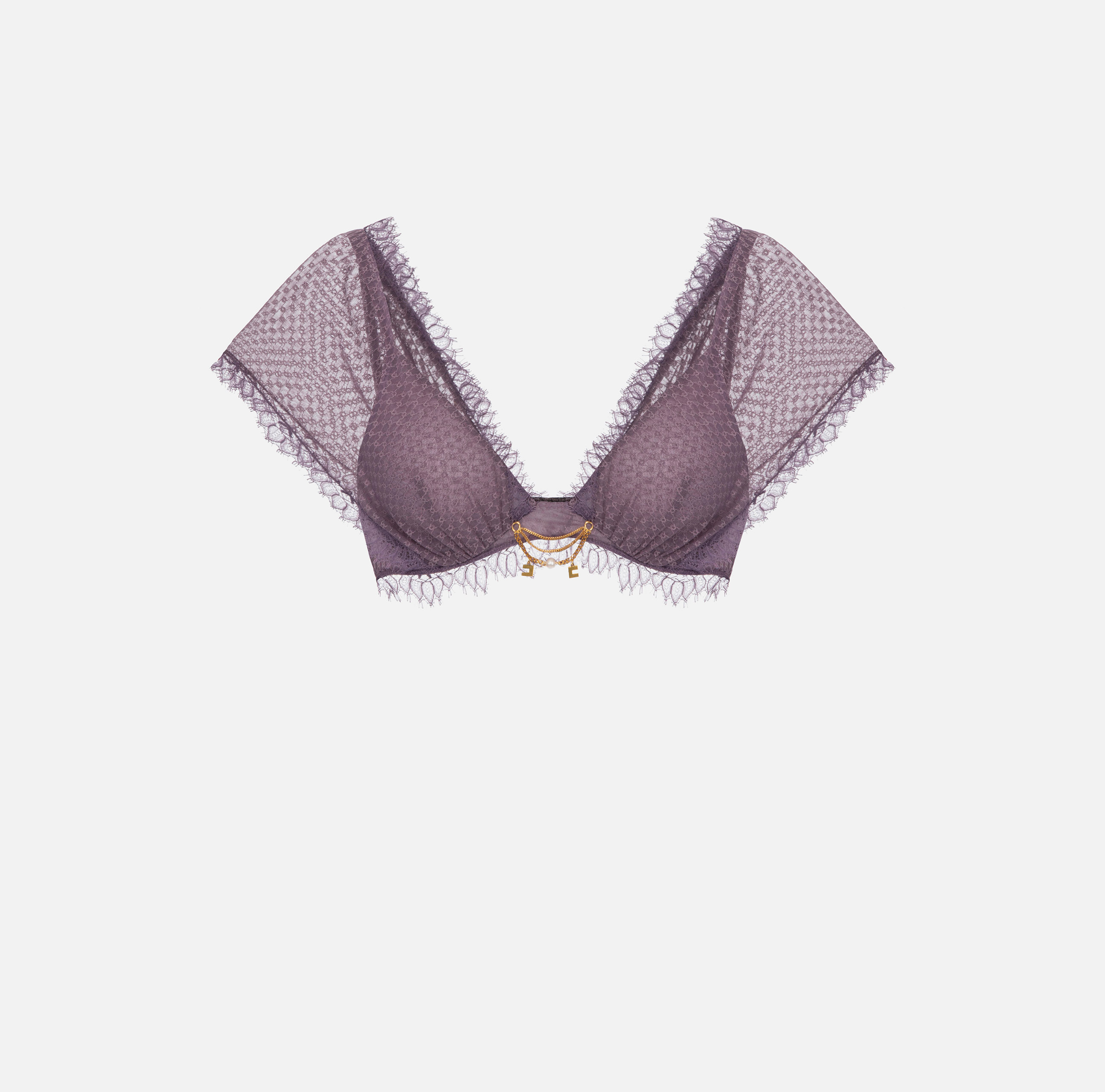 Bra top in embroidered tulle - Elisabetta Franchi