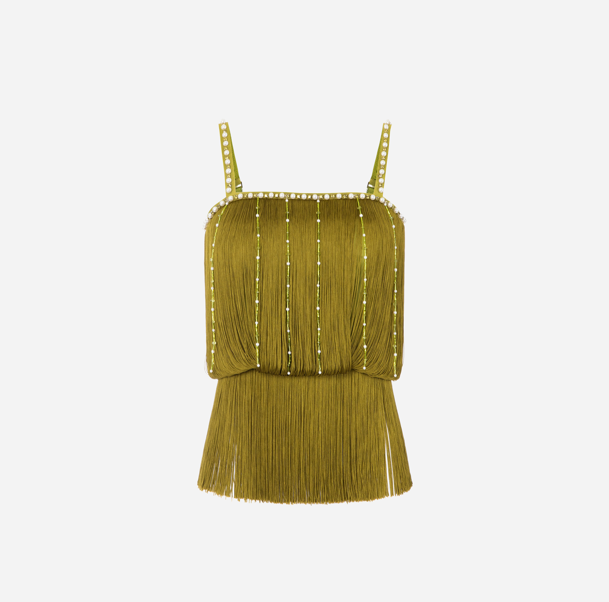 Top with fringes and pearl chains - ABBIGLIAMENTO - Elisabetta Franchi