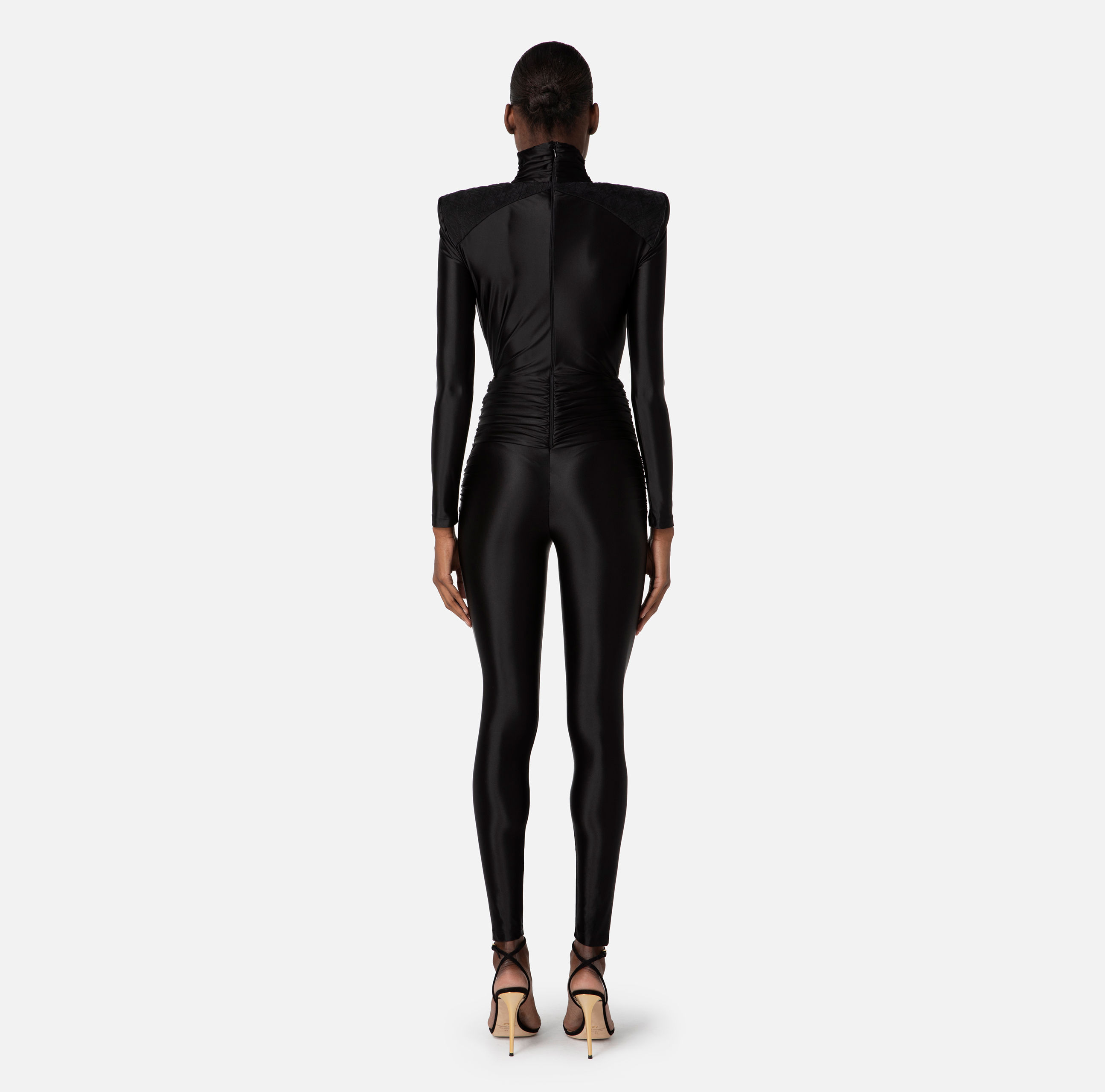 Jumpsuit in Lycra fabric with embossed diamond print - Elisabetta Franchi