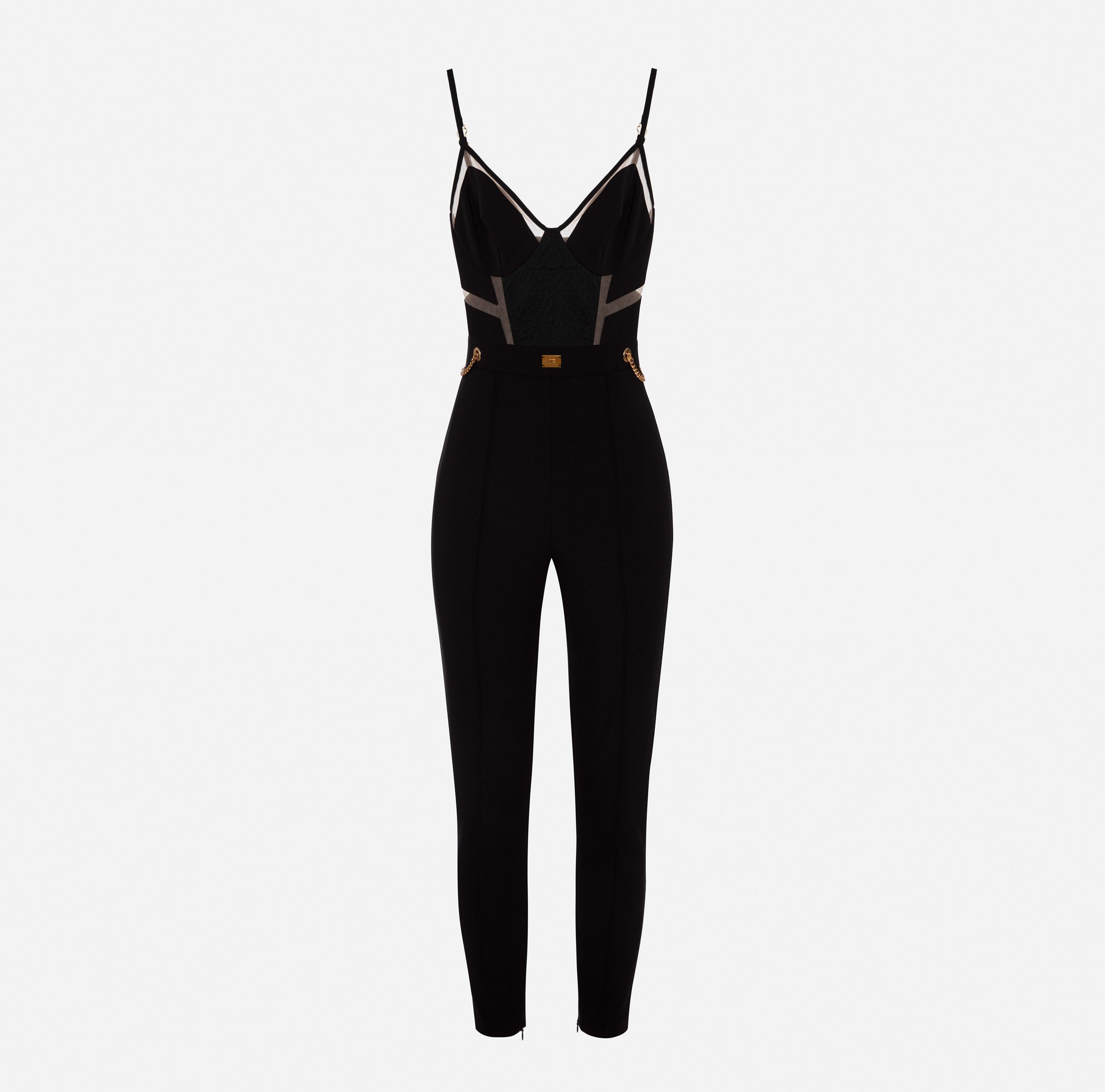Bustier jumpsuit with tulle inserts - ABBIGLIAMENTO - Elisabetta Franchi