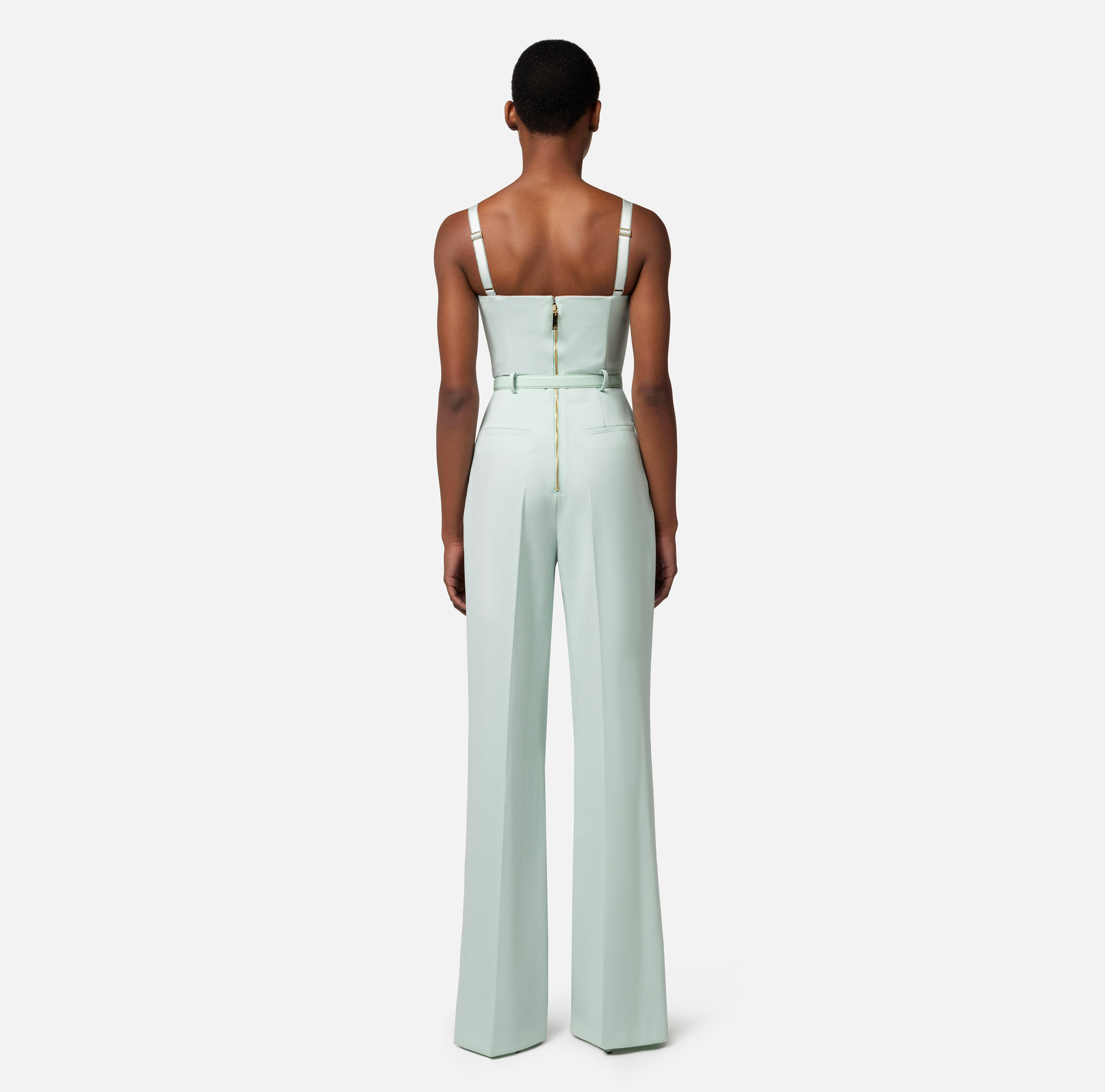 Jumpsuit in crêpe fabric with bustier top - Elisabetta Franchi