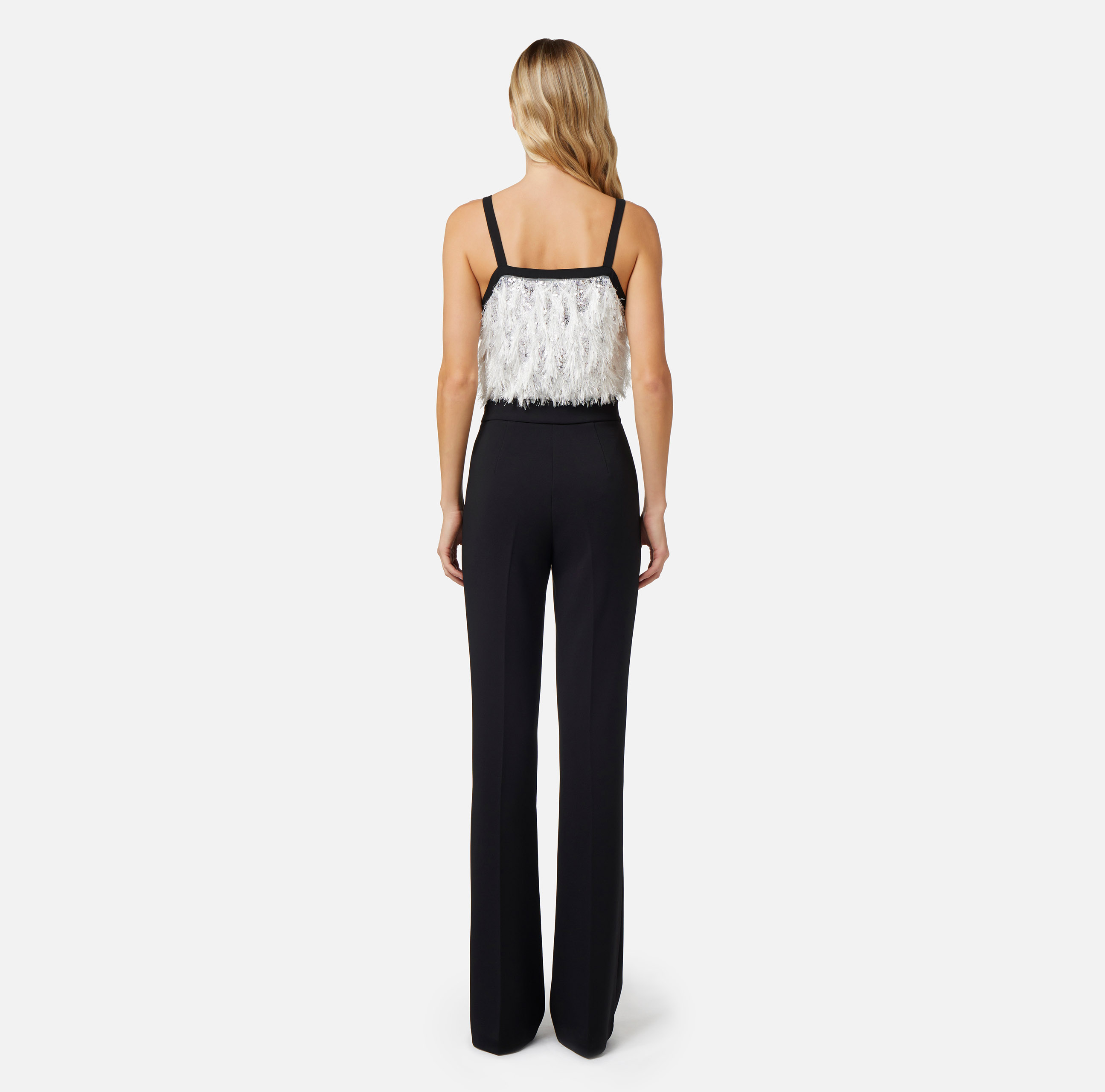 Jumpsuit in crêpe fabric with embroidered top - Elisabetta Franchi