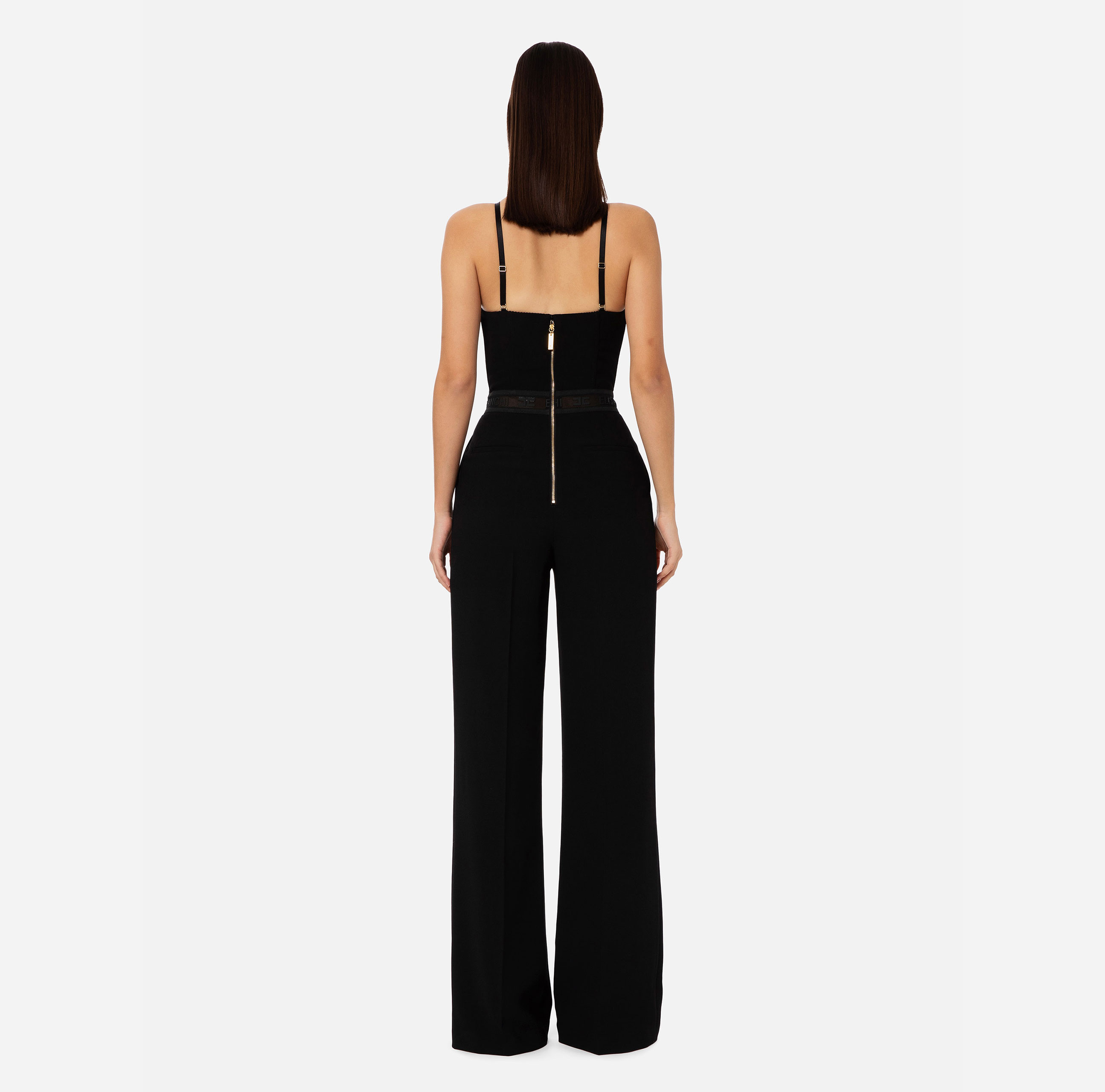 Jumpsuit with logoed tulle - Elisabetta Franchi