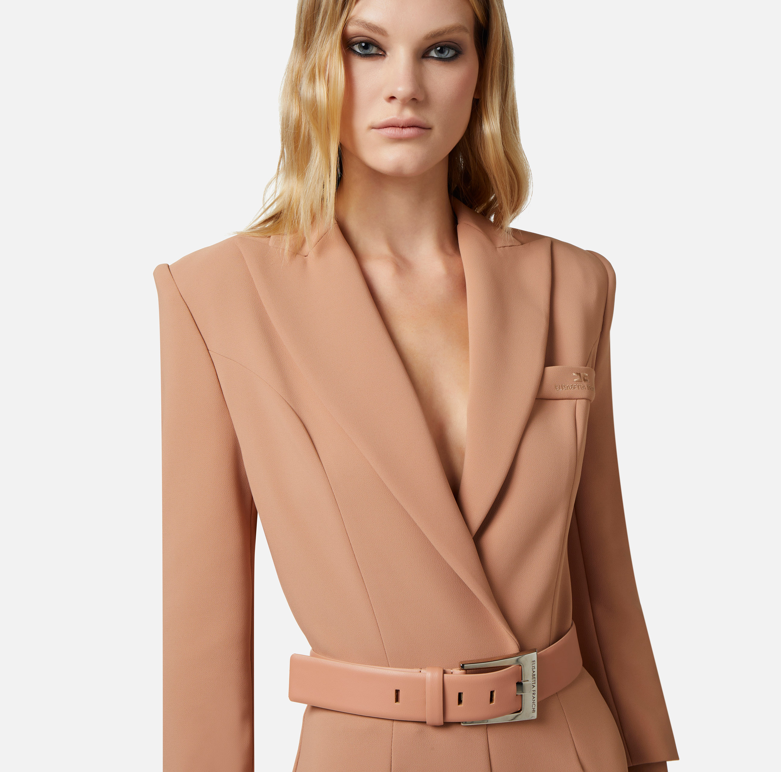Jumpsuit in crêpe fabric with back cut-out - Elisabetta Franchi