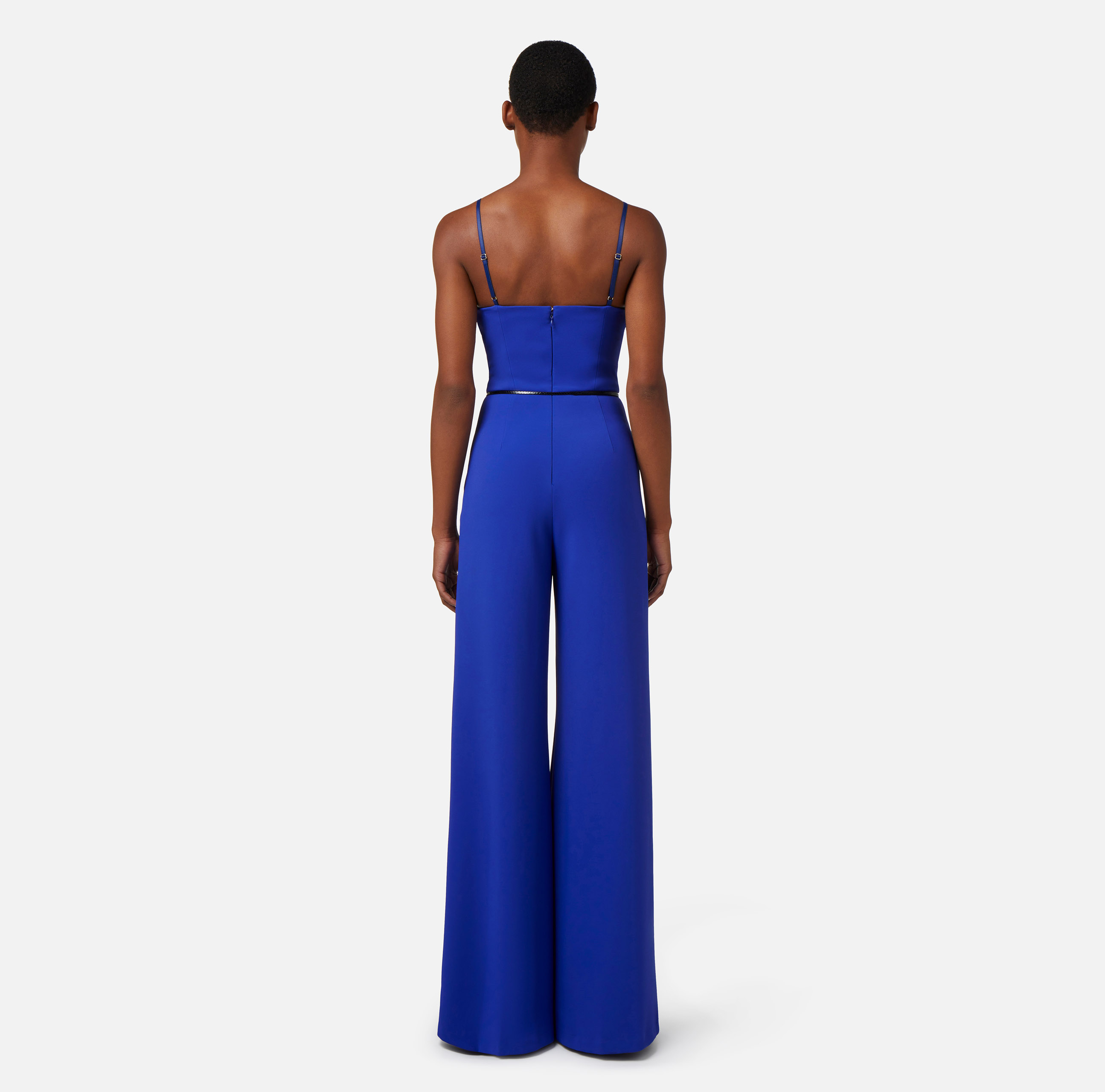 Jumpsuit in crêpe fabric with satin bow - Elisabetta Franchi