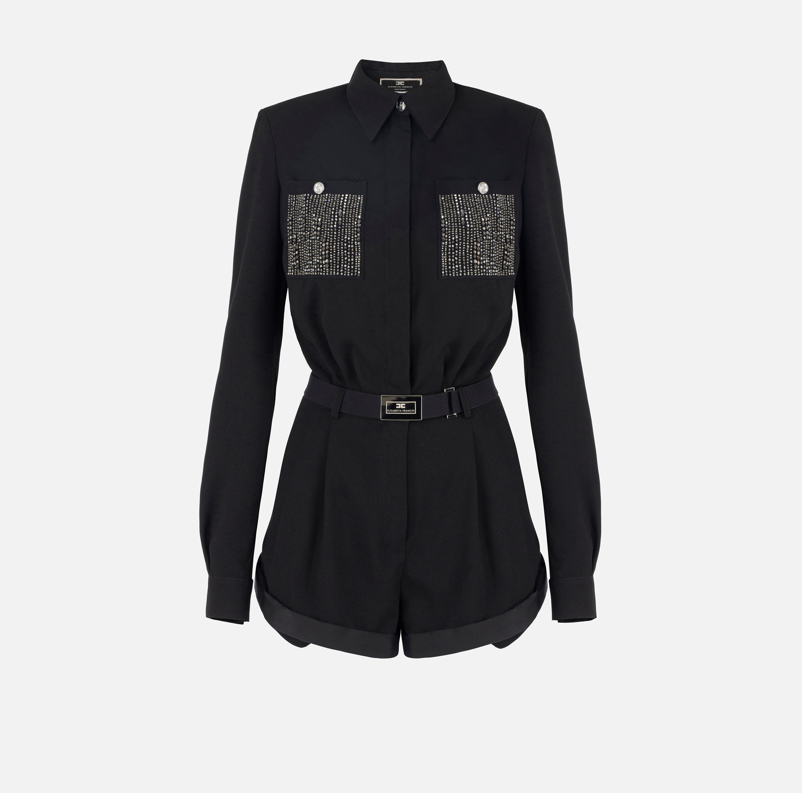 Romper suit in crêpe fabric with embroidery - Elisabetta Franchi