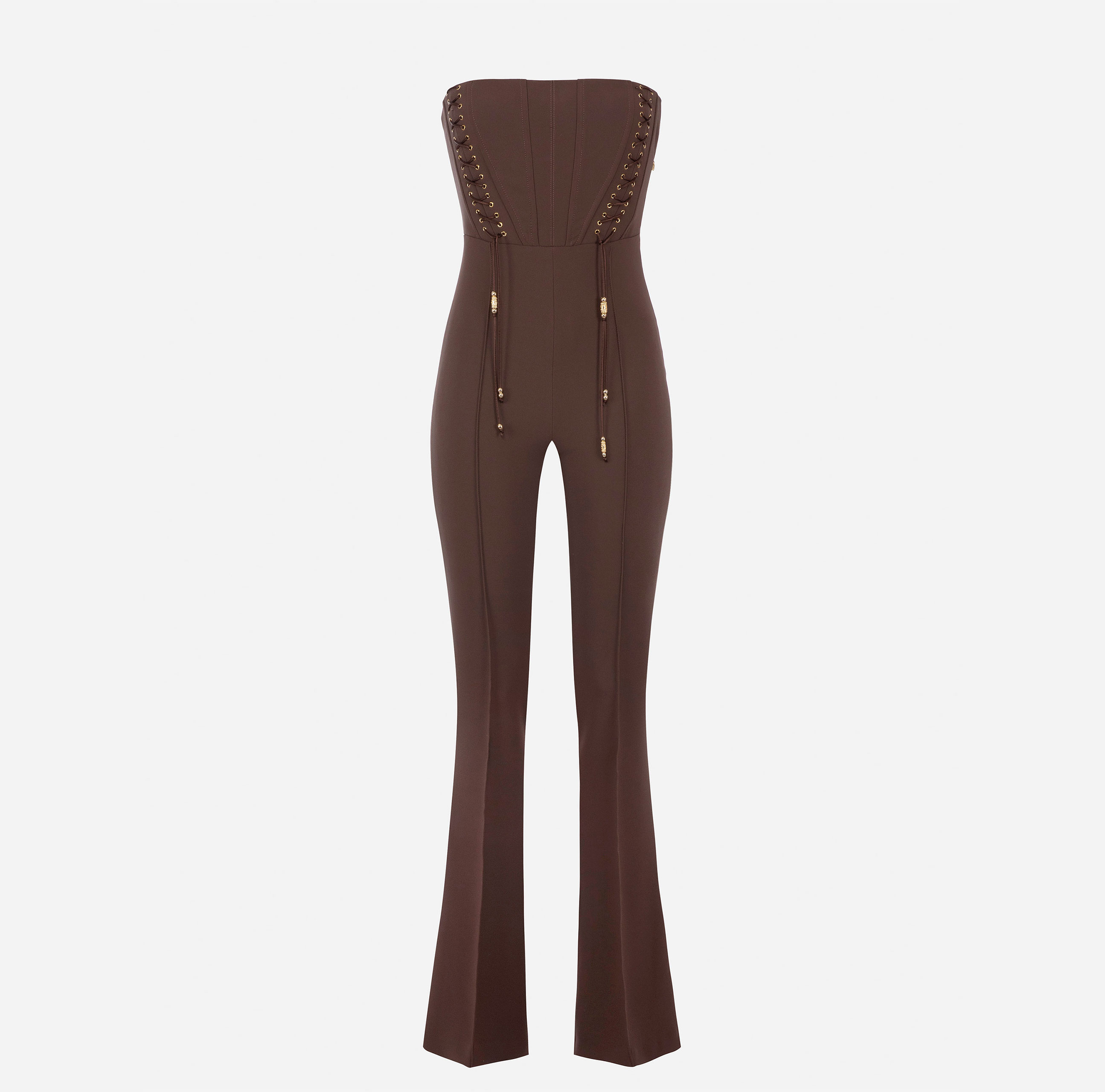 Bustier jumpsuit with criss-cross pattern - Elisabetta Franchi