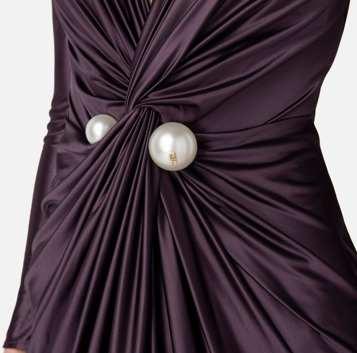Red Carpet dress in Lycra with pearls - Elisabetta Franchi