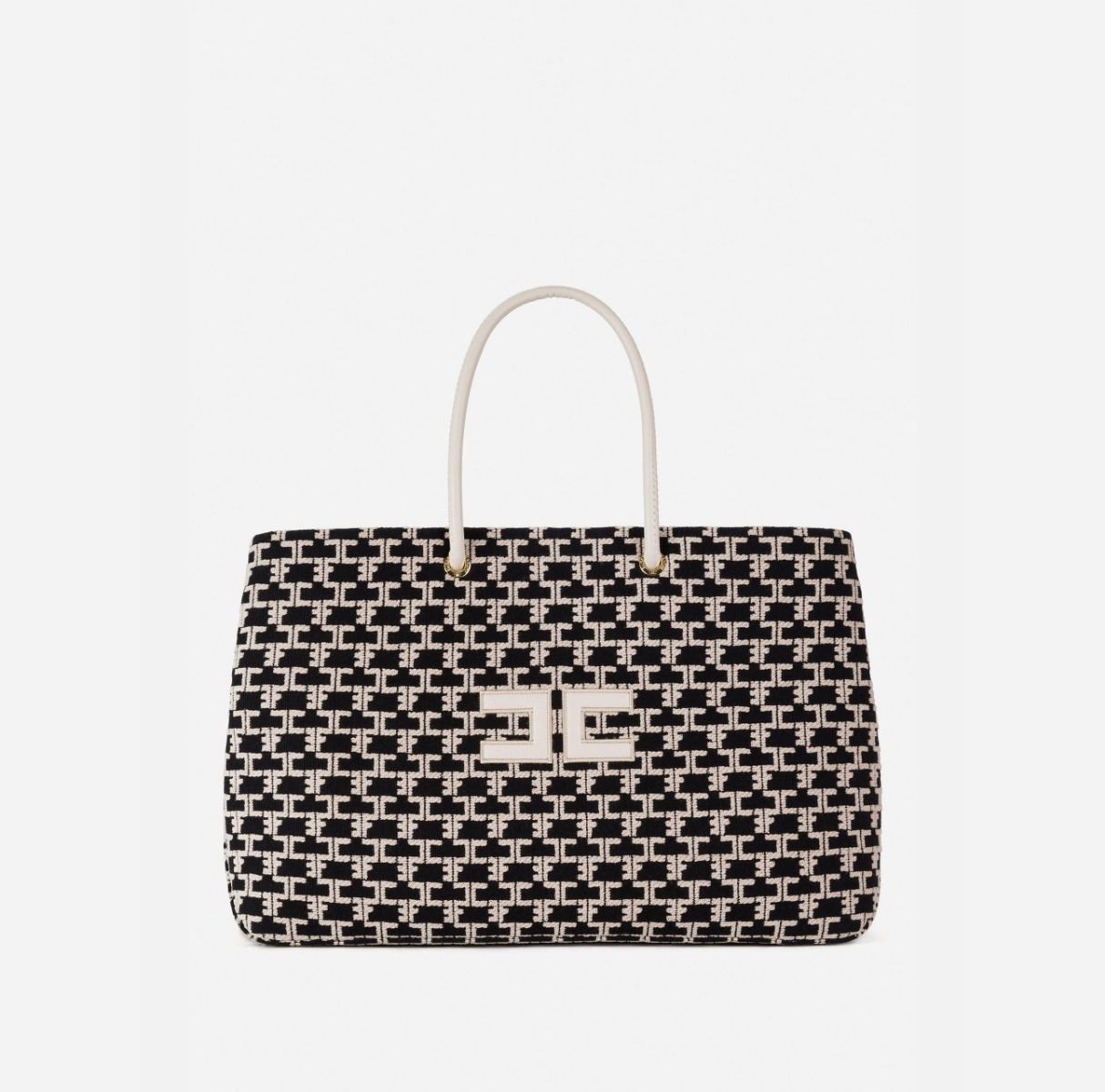 Madame Monogram Shopper Bag With Logo - BORSE - Elisabetta Franchi