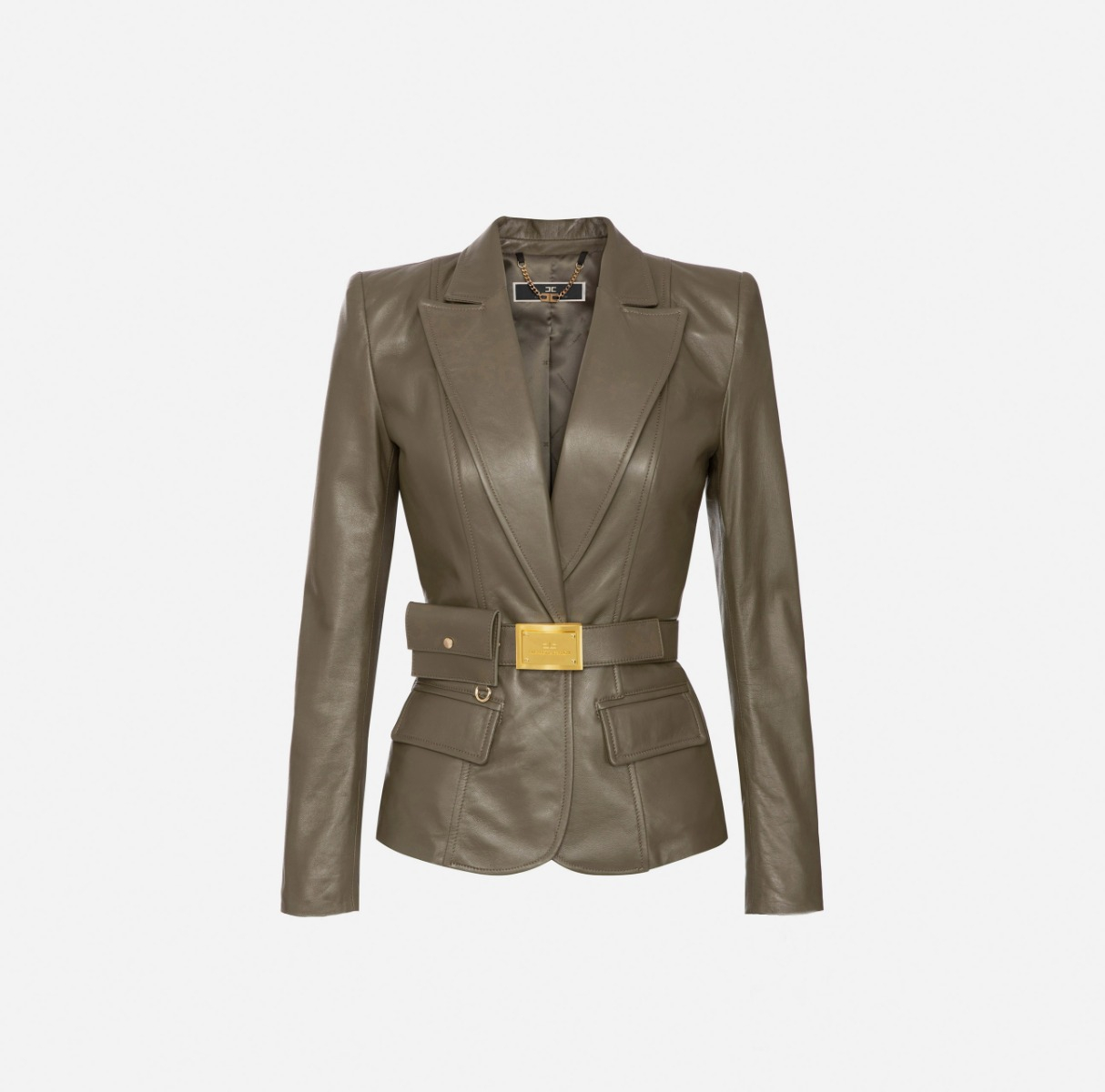 Leather jacket with belt - ABBIGLIAMENTO - Elisabetta Franchi