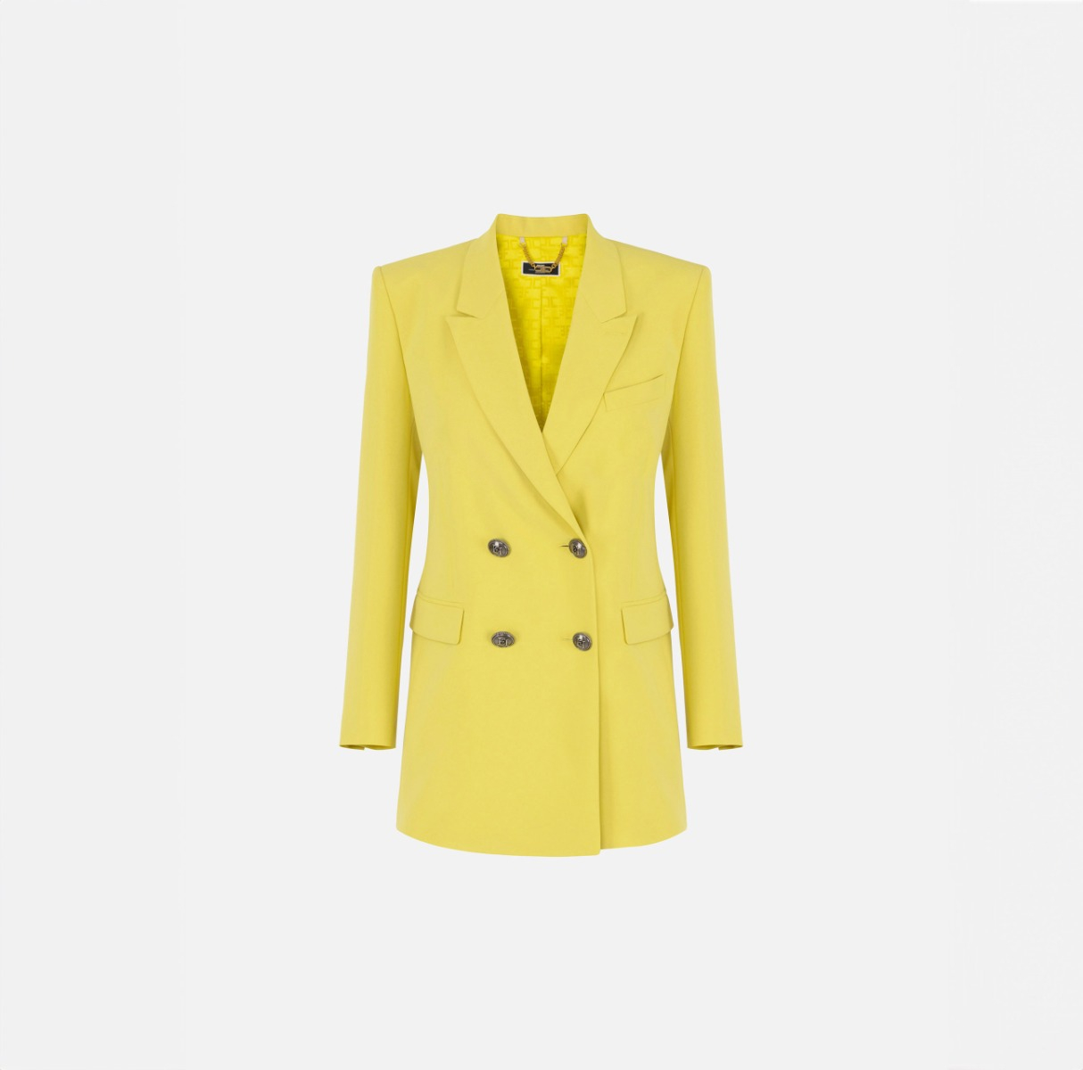 Zweireiher-Jacke aus Crêpe mit steigendem Revers - Elisabetta Franchi