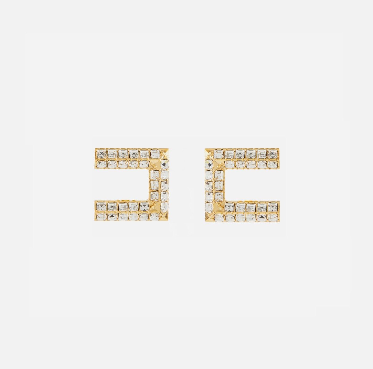 Kolczyki z dużym logo z kryształków - ACCESSORI - Elisabetta Franchi